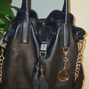 Michael Kors Black Leather Camden  Shoulder Bag